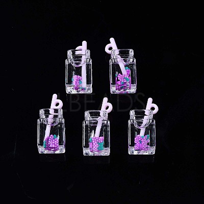Imitation Drink Resin Pendants CRES-S359-32F-1
