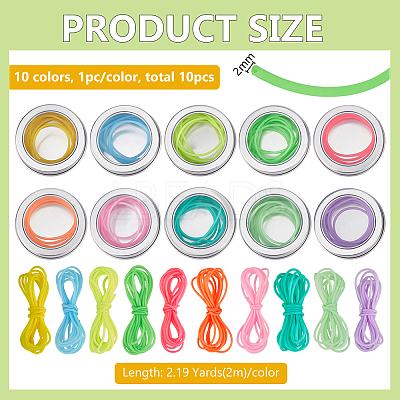 10Pcs 10 Colors Hollow Pipe PVC Tubular Synthetic Rubber Cord DIY-BC00003-1
