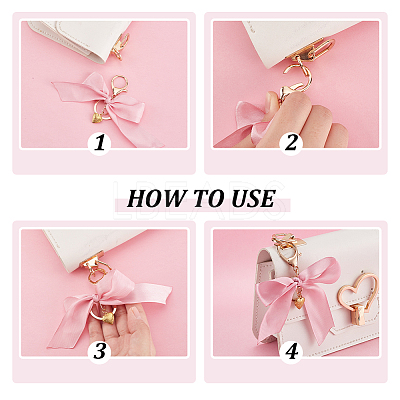 6Pcs 6 Colors Polyester Bowknot Pendant Decoration KEYC-AR00003-1