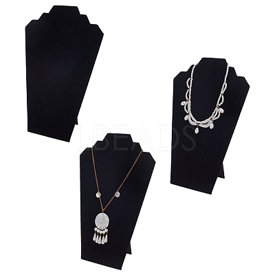 Velvet with Paperboard Necklace Bust Display Stands NDIS-WH0017-05A-1