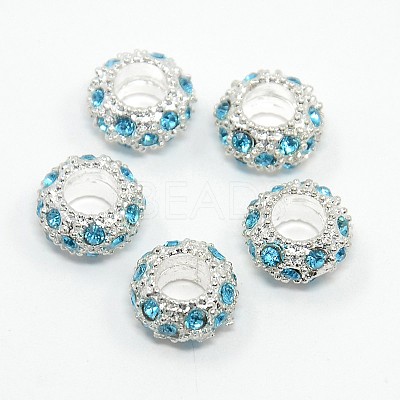 Alloy Rhinestone European Beads CPDL-H999-4-1