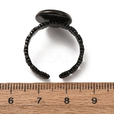 Flower 304 Stainless Steel Cuff Ring Components STAS-P454-05D-B-1