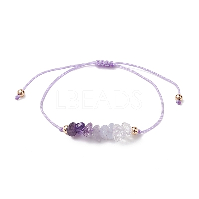 Gemstone Braided Bead Bracelet BJEW-JB11013-02-1