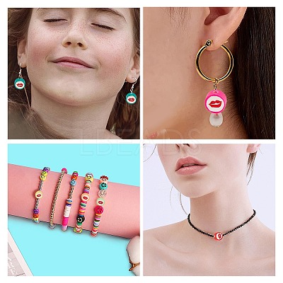 Handmade Polymer Clay Beads Strands CLAY-SC0001-26-1
