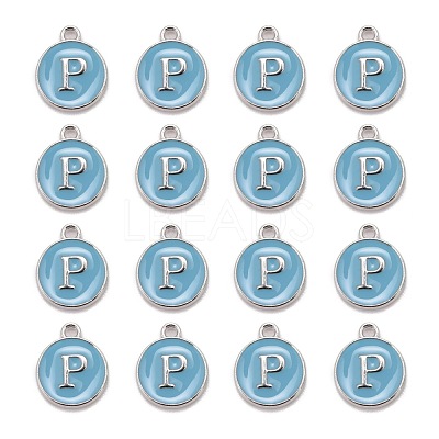 Platinum Plated Alloy Enamel Charms X-ENAM-S118-04P-P-1