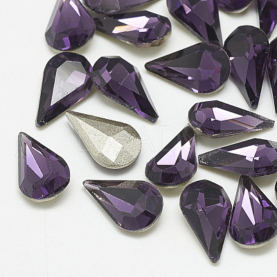Pointed Back Glass Rhinestone Cabochons RGLA-T082-6x10mm-16-1