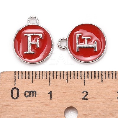 Platinum Plated Alloy Enamel Charms X-ENAM-S118-03F-P-1