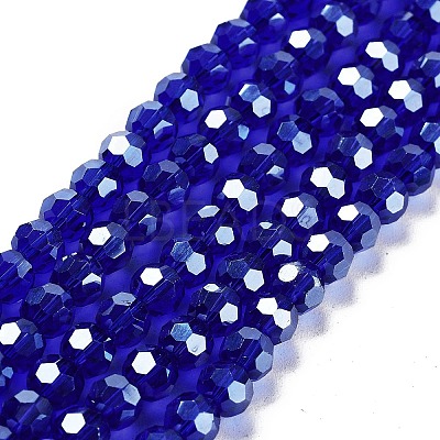 Electroplate Transparent Glass Beads Strands EGLA-A035-T6mm-A06-1