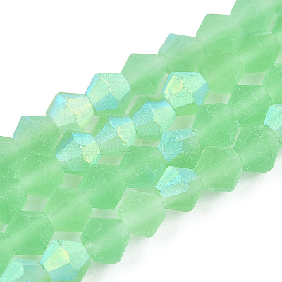 Imitate Austrian Crystal Bicone Frosted Glass Beads Strands LS-GLAA-F029-TM2mm-A24-1