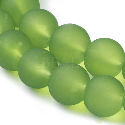 Baking Paint Transparent Glass Bead Strands GLAA-S031-8mm-34-1