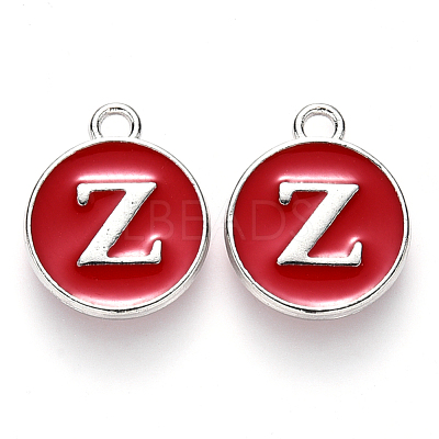 Platinum Plated Alloy Enamel Charms ENAM-S118-03Z-P-1