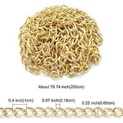 Aluminium Twisted Curb Chains CHA-YW0001-07G-1