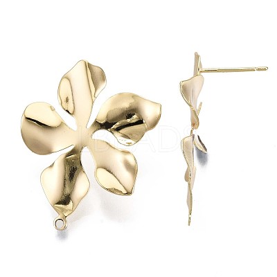 Brass Stud Earring Findings KK-T056-24G-NF-1