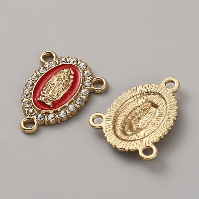 Zinc Alloy Enamel Religion Oval with Virgin Mary Chandelier Component Links FIND-WH0366-384G-03-1