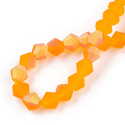 Imitate Austrian Crystal Bicone Frosted Glass Beads Strands X-EGLA-A039-T6mm-MB23-1
