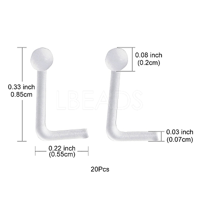 Acrylic L-Shaped Nose Ring AJEW-YW0001-06A-1