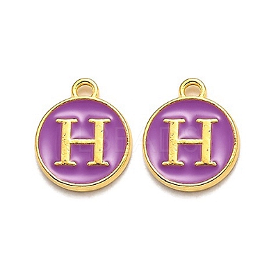 Golden Plated Alloy Enamel Charms LS-ENAM-Q437-12H-1