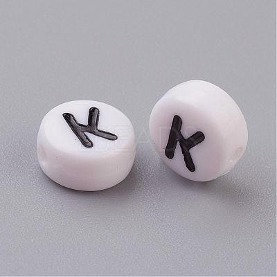 Acrylic Horizontal Hole Letter Beads X-PL37C9070-K-1