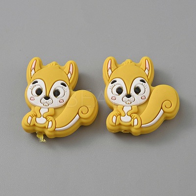Squirrel Food Grade Eco-Friendly Silicone Beads SIL-WH0012-030H-1