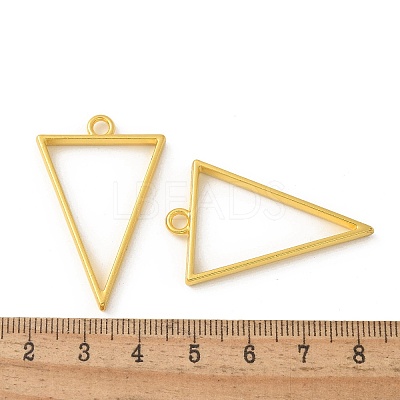 Rack Plating Alloy Triangle Open Back Bezel Pendants PALLOY-S047-09E-FF-1