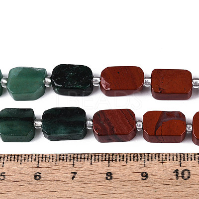 Natural Fuchsite & Red Jasper & Rainbow Moonstone Beads Strands G-T144-14B-01-1