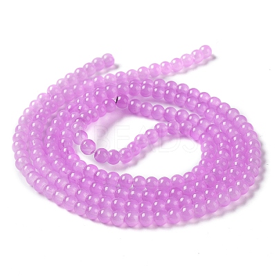 Baking Paint Imitation Jade Glass Round Bead Strands DGLA-Q021-4mm-44-1