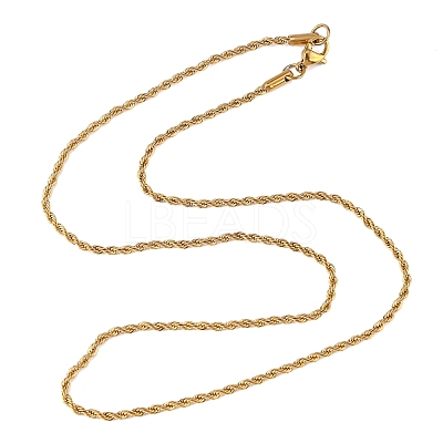Trendy Men's 304 Stainless Steel Rope Chain Necklaces NJEW-M072-F-01-1