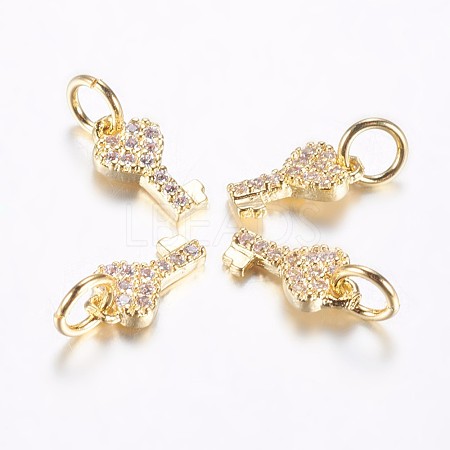 Long-Lasting Plated Brass Micro Pave Cubic Zirconia Charms ZIRC-F069-48G-1