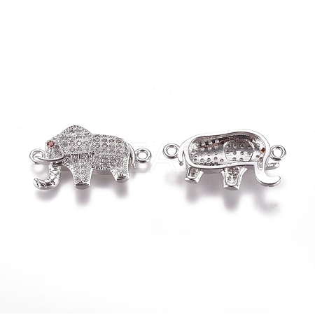 Brass Micro Pave Cubic Zirconia Links connectors ZIRC-K081-54P-1