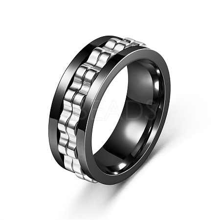 304 Stainless Steel Gear Rotatable Finger Rings FS-WGAD37A-22-1