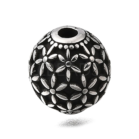 Engraved 304 Stainless Steel Beads STAS-H263-17AS-11-1