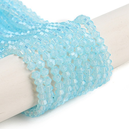 Baking Painted Transparent Glass Beads Strands DGLA-F029-J2mm-10-1