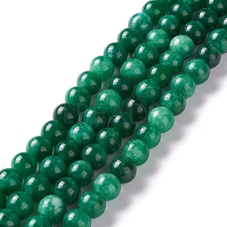 Natural White Jade Imitation Green Jasper Beads Strands G-I299-F07-8mm-1