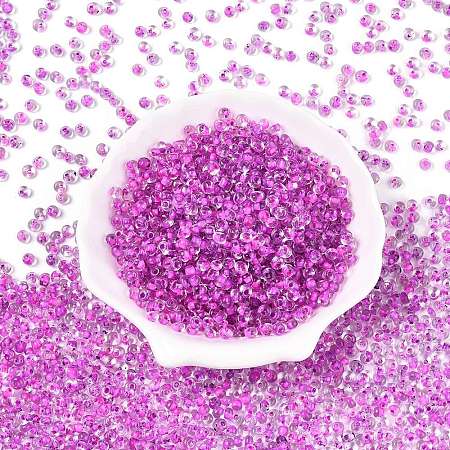6/0 Inside Colours Transparent Glass Seed Beads SEED-T007-07J-1