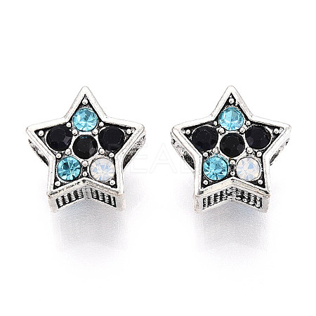 Alloy Rhinestone European Beads FIND-N009-17A-AS-1