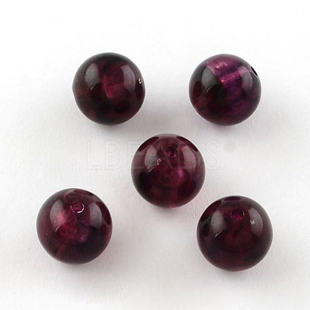 Round Imitation Gemstone Acrylic Beads OACR-R029-8mm-03-1