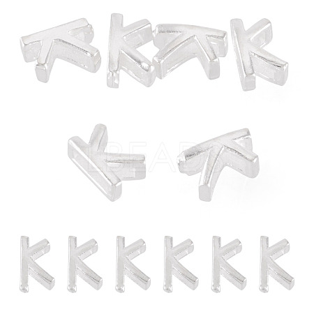6Pcs 925 Sterling Silver Hollow Initial Beads STER-TA0001-53K-1