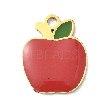 304 Stainless Steel Fruit Enamel Pendants STAS-G362-04G-13-1