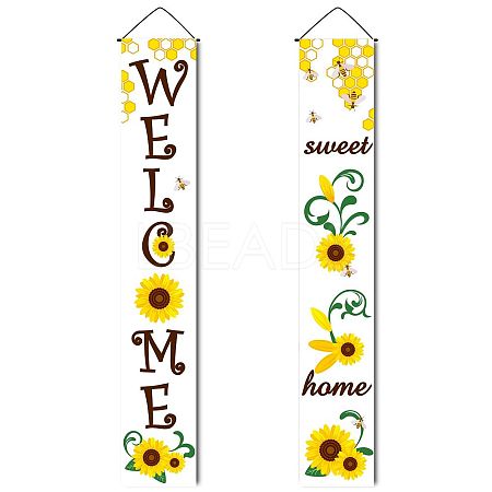 Hanging Polyester Banner Sign for Home Office Front Door Porch Welcome Decorations HJEW-WH0011-20J-1