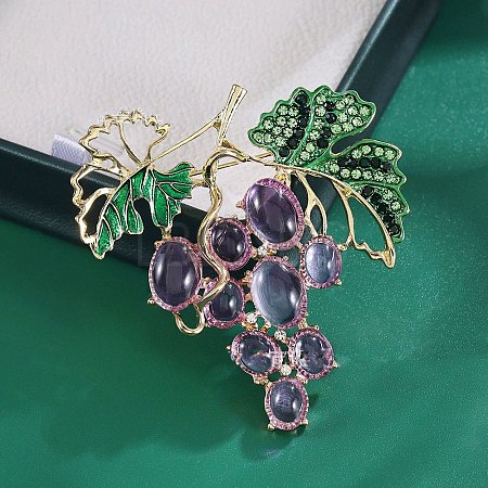 Resin Rhinestone Brooch JEWB-K027-09G-1