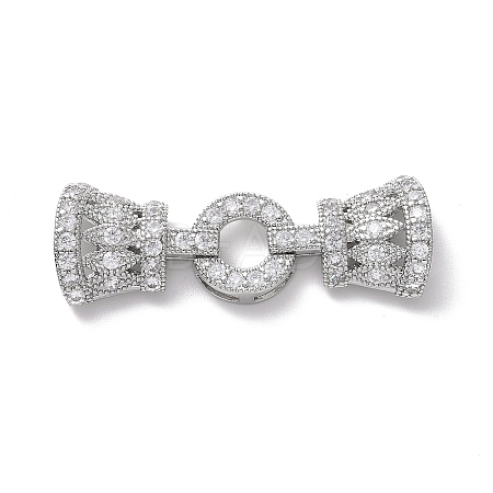 Eco-Friendly Rack Plating Brass Micro Pave Clear Cubic Zirconia Watch Band Clasps ZIRC-F843-28P-1