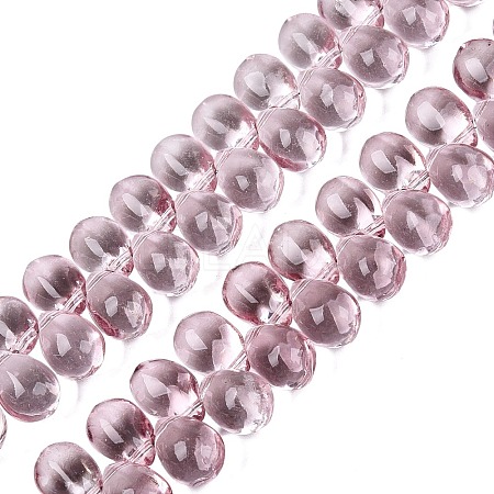 Baking Paint Transparent Glass Beads Strands GL-N005-02A-D03-1