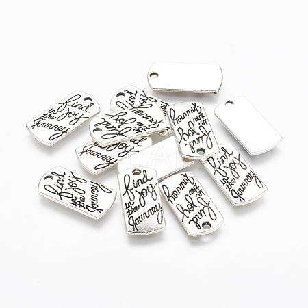 Tibetan Style Alloy Rectangle Pendants X-TIBEP-Q043-049-RS-1