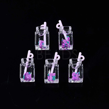 Imitation Drink Resin Pendants CRES-S359-32F-1