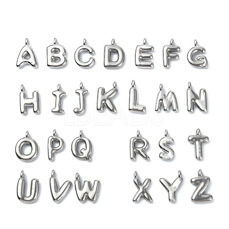 304 Stainless Steel Alphabet Pendants STAS-U033-02P-1