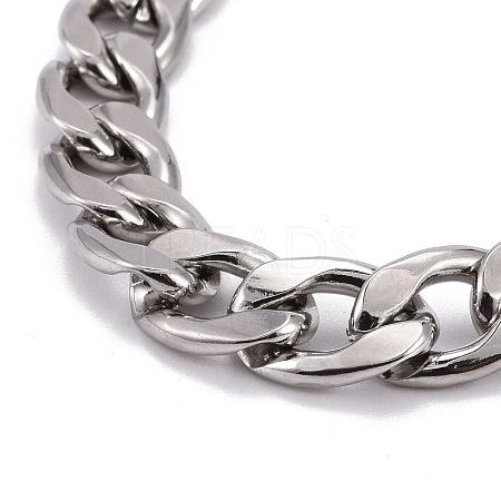 Unisex 304 Stainless Steel Cuban Chain Necklaces NJEW-JN03489-02-1
