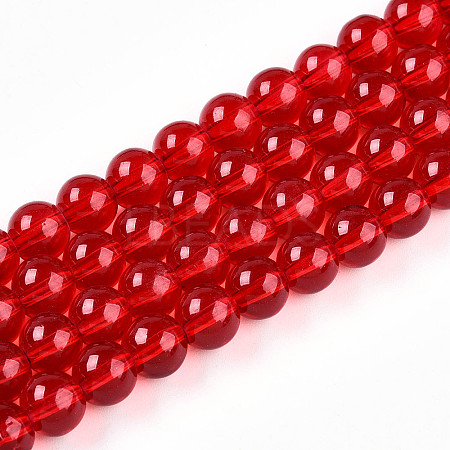 Baking Paint Transparent Glass Beads X1-DGLA-N006-8mm-10-1