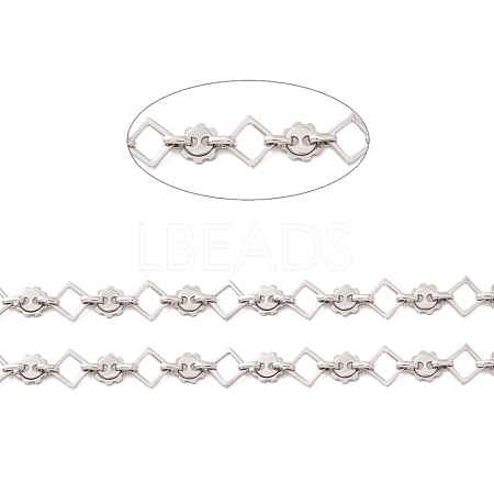 Non-Tarnish 304 Stainless Steel Rhombus & Sun Link Chains CHS-F017-11P-1