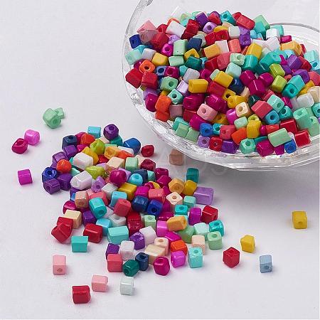 Cube Opaque Colours Glass Seed Beads X-SEED-R026-A19-1