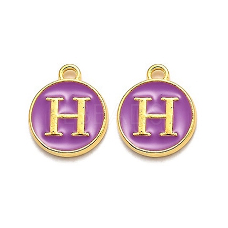 Golden Plated Alloy Enamel Charms LS-ENAM-Q437-12H-1